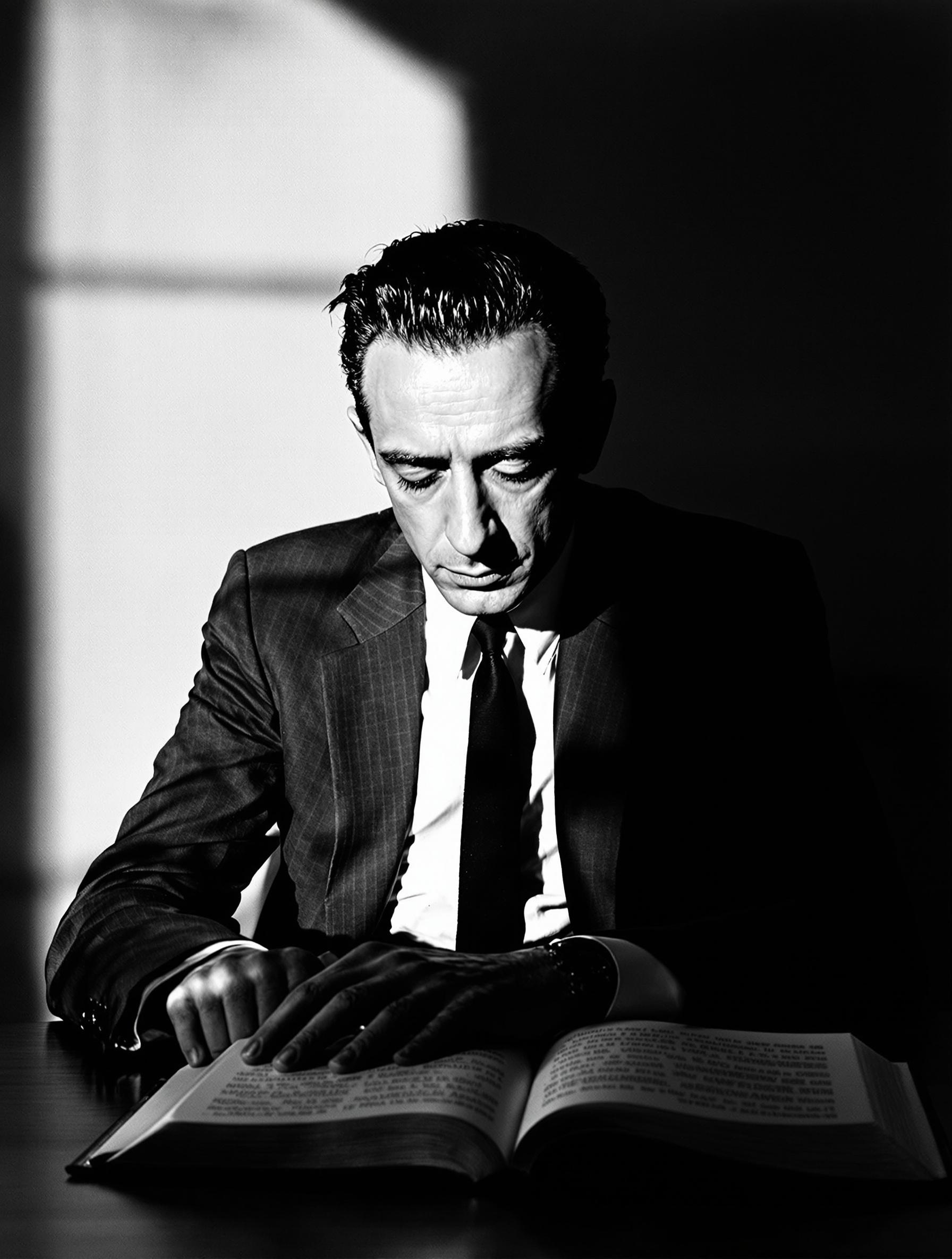 Albert Camus méditatif dans les années 1950