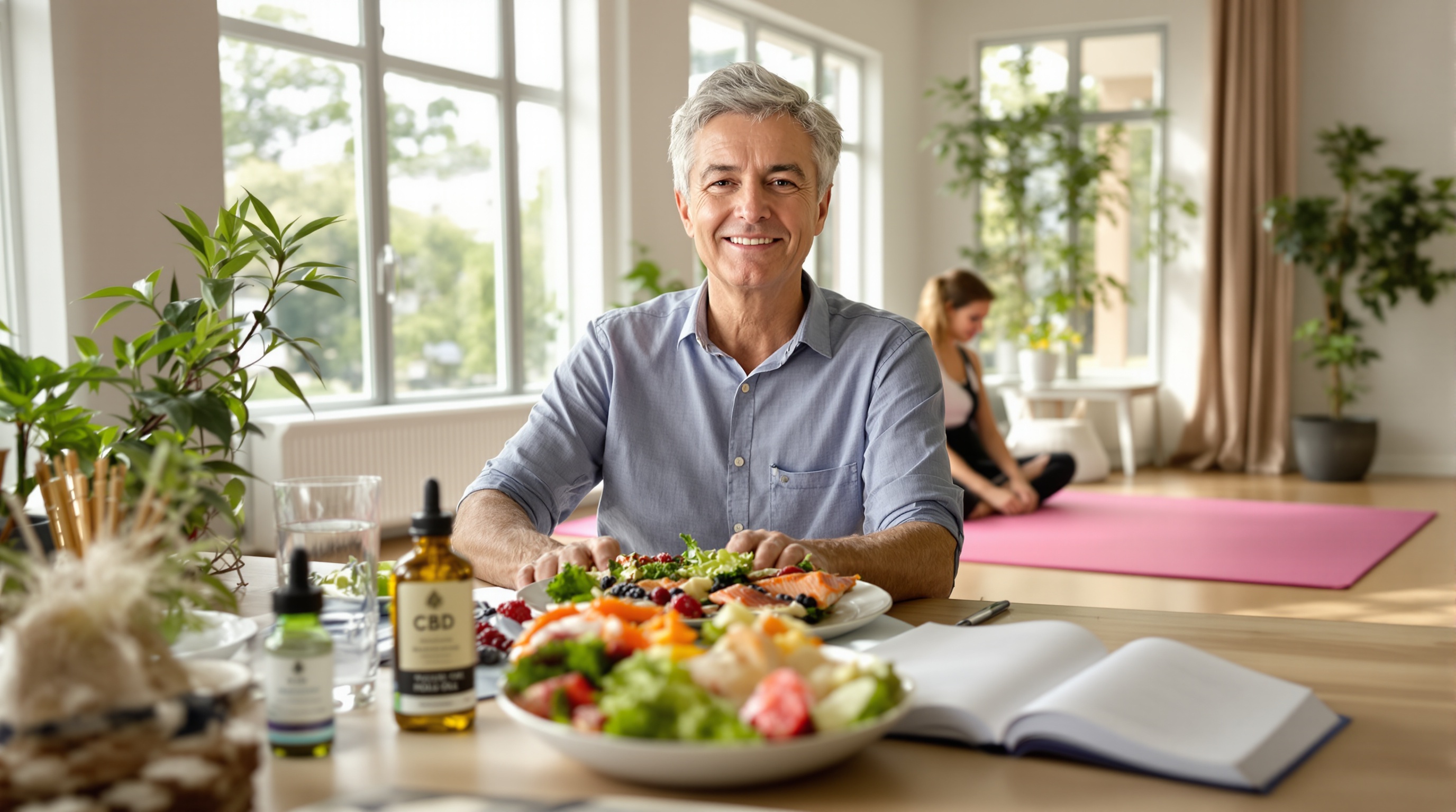 Approche holistique de la polyarthrite : nutrition, gestion du stress, activité physique douce et CBD.