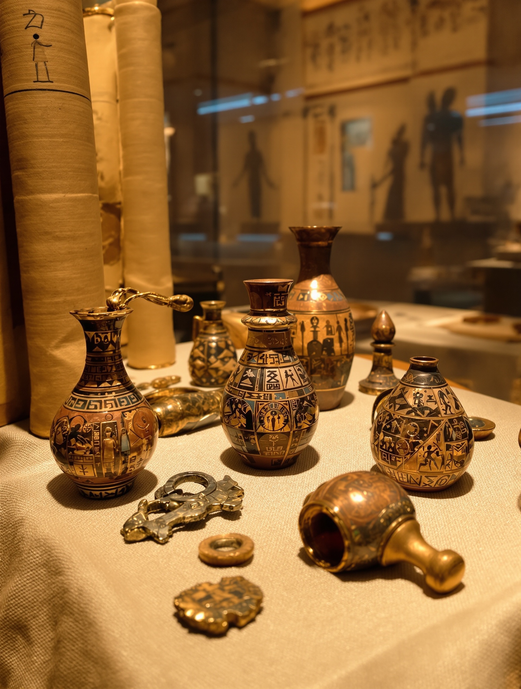 Artefacts historiques en cuivre, témoignant des premières utilisations thérapeutiques de cet oligo-élément dans l'Égypte antique