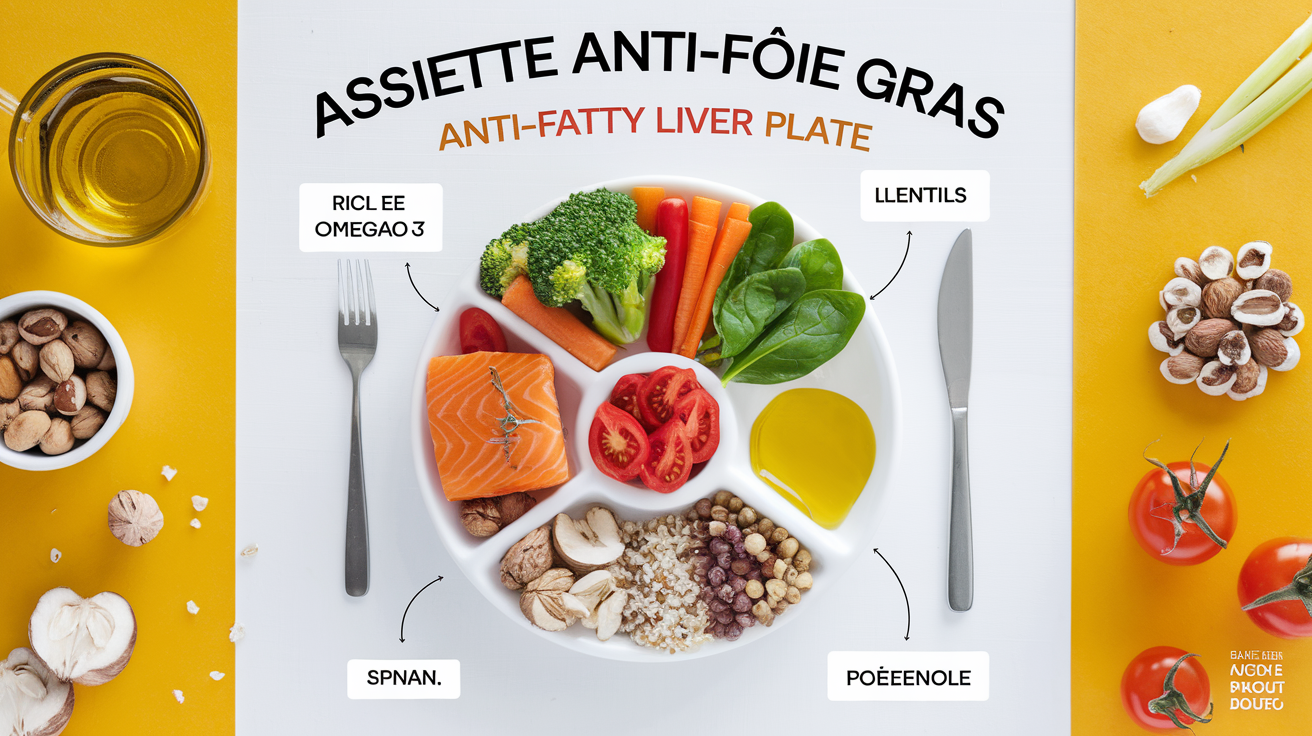 Assiette équilibrée pour protéger le foie : riche en oméga-3, fibres et polyphénols