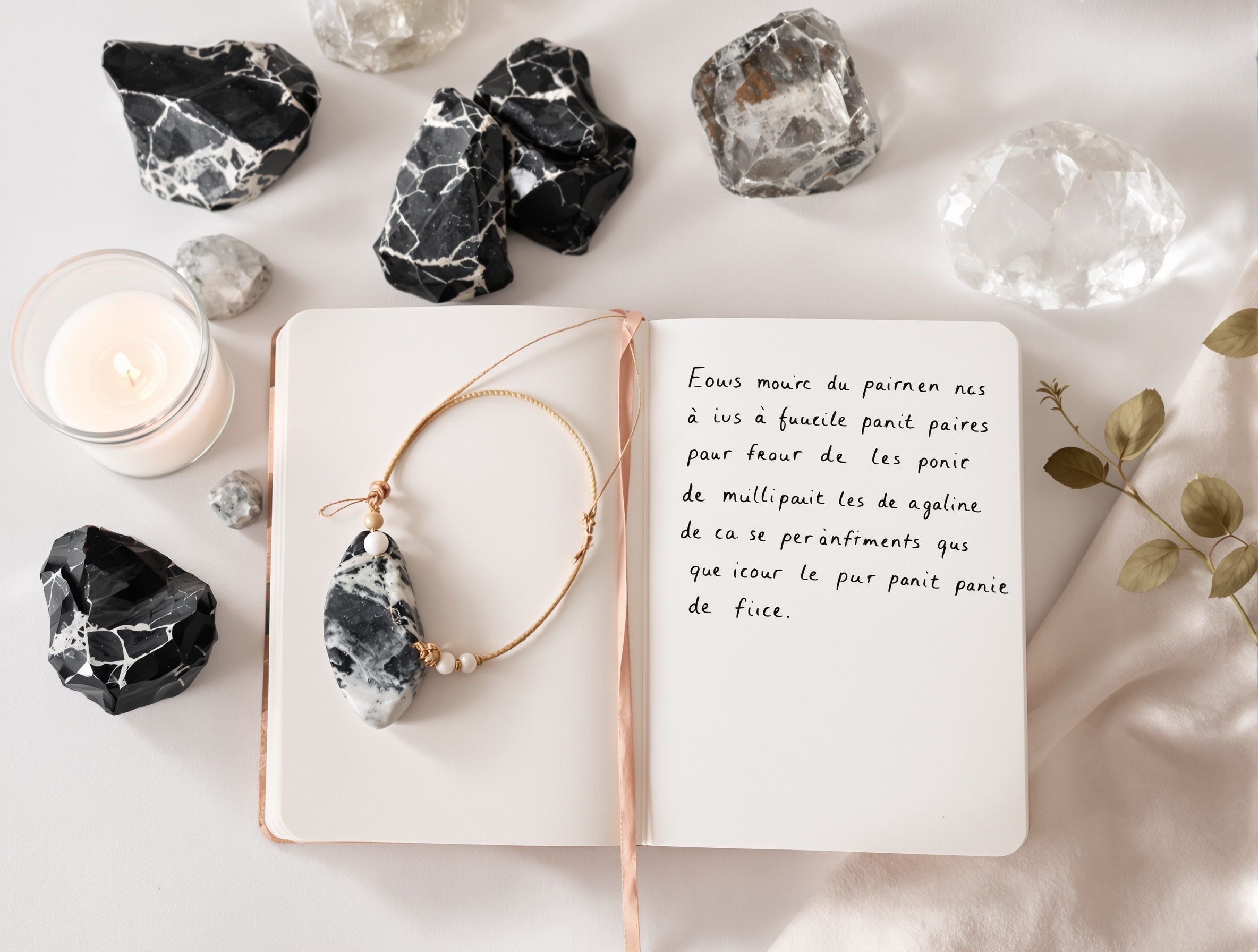 Autel, amulette artisanale, affirmation positive manuscrite