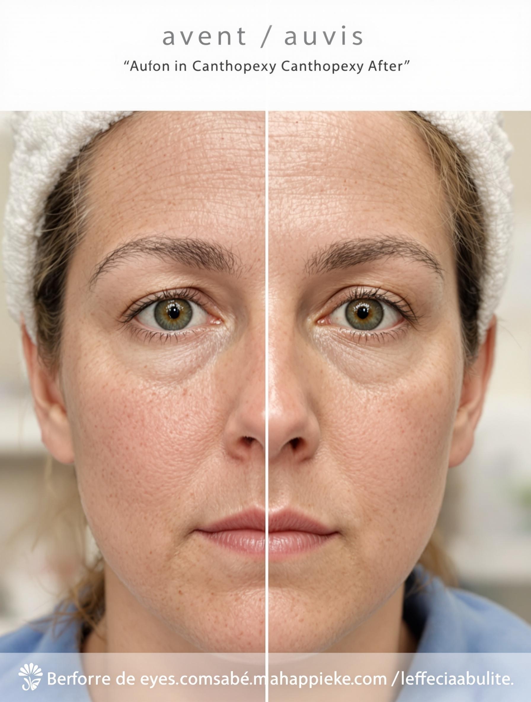 Avant/après canthopexie pour œil rond post-blépharoplastie