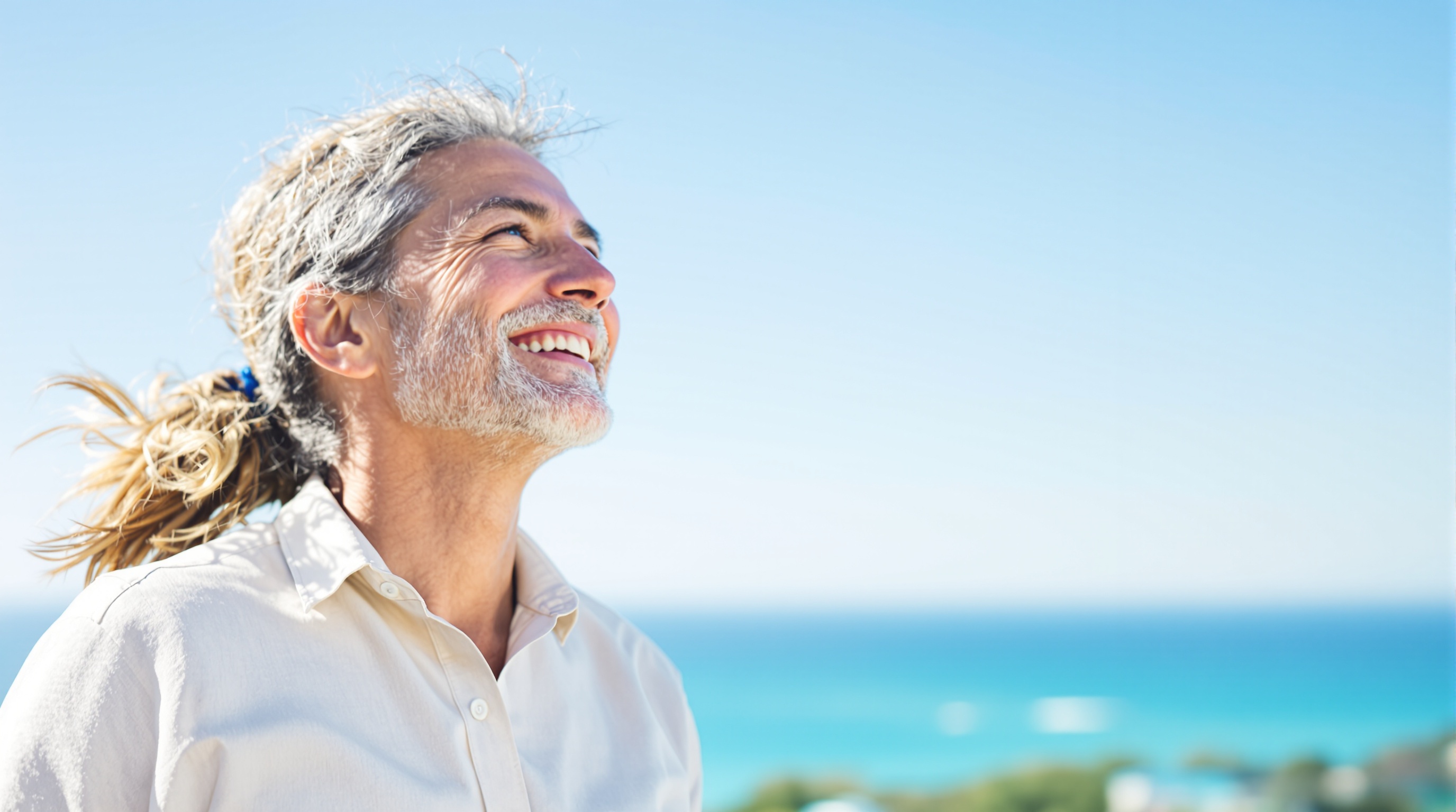 Santé et bien-être, patient serein face à l’horizon