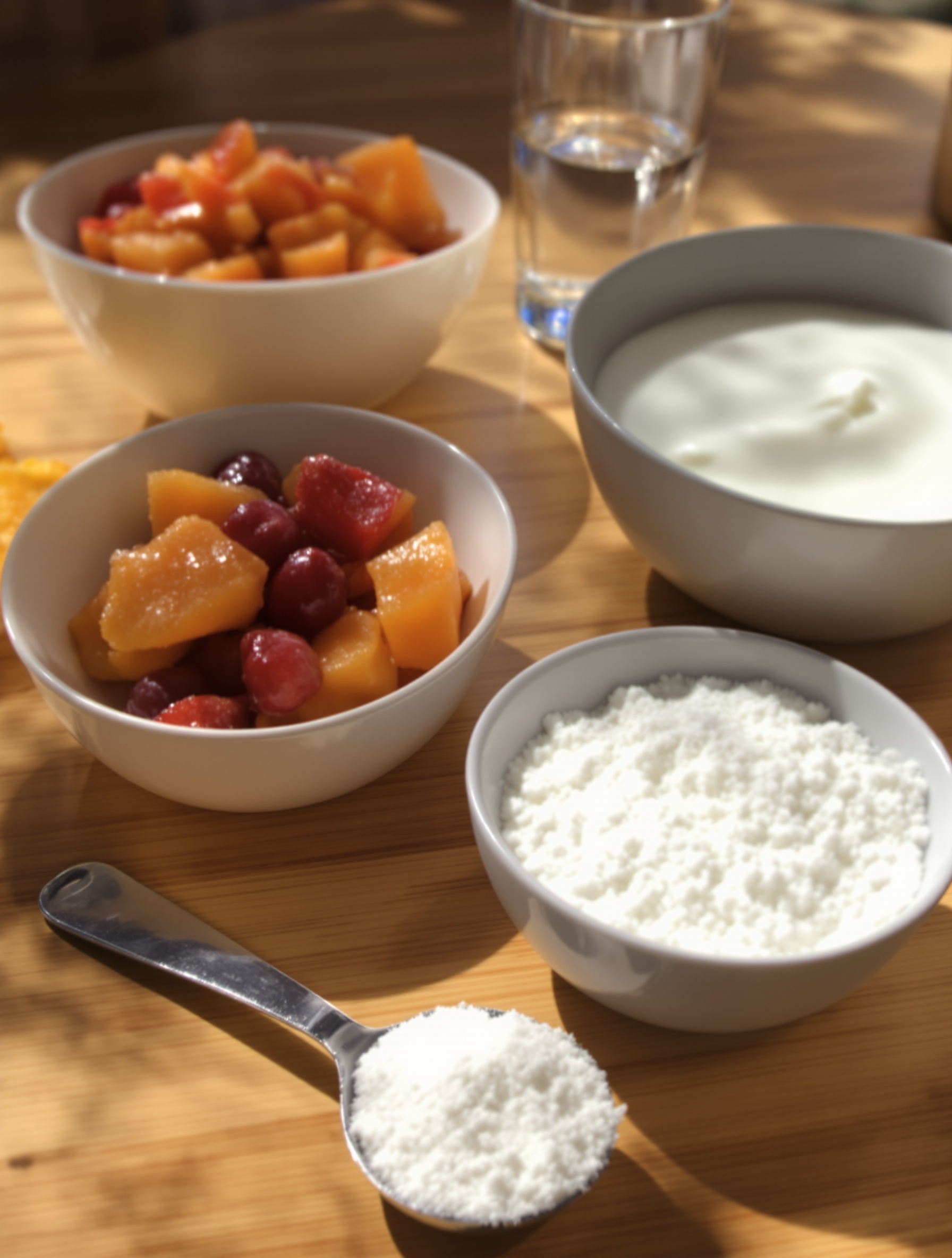 yaourt compote eau optifibre petit-déjeuner pratique