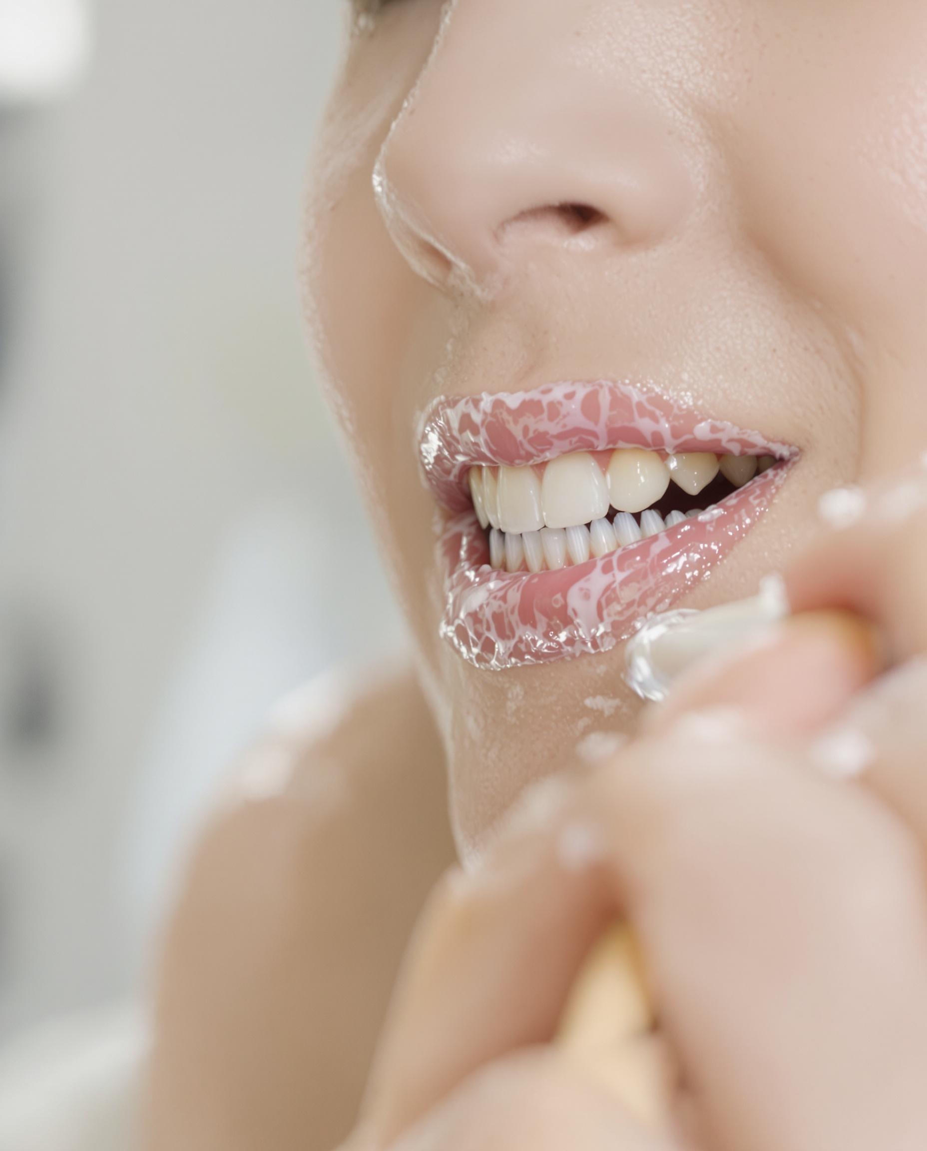 brossage des dents avec brosse souple et pâte fluorée