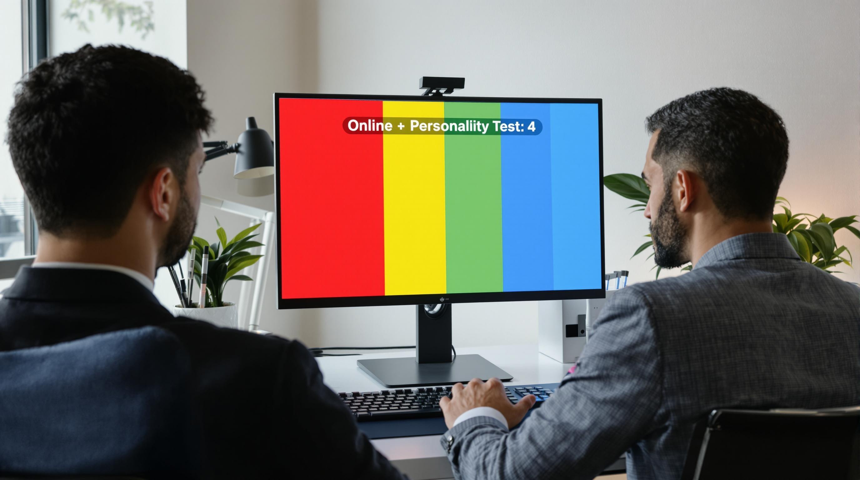 Bureau professionnel affichant un test DISC en ligne