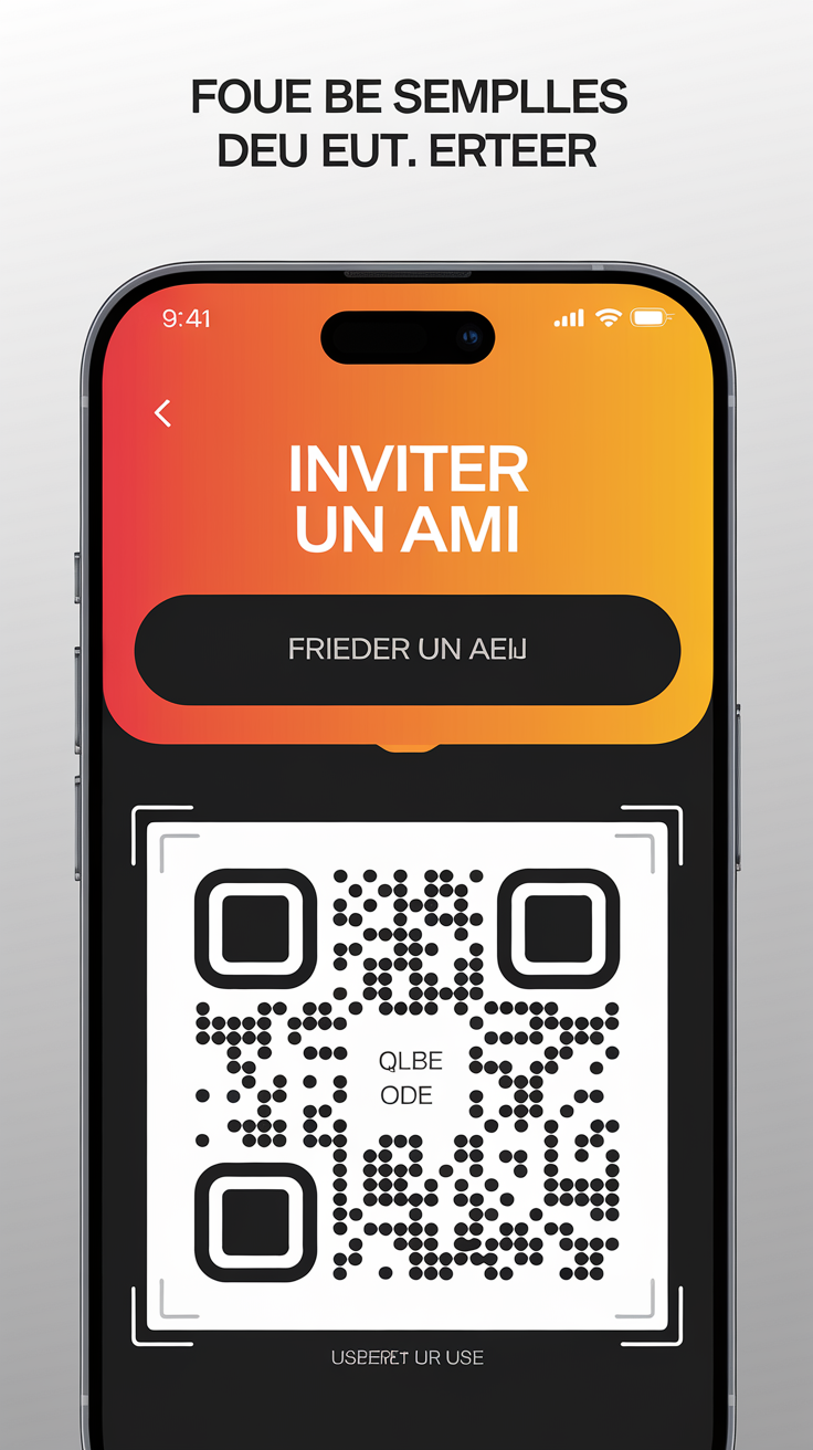 Capture d'écran application Basic-Fit invitation ami QR code