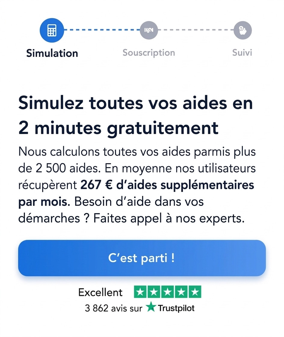 Capture d'écran du simulateur CAF – bouton Commencer la simulation