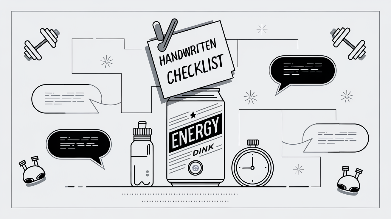 Checklist pour consommer des boissons énergisantes en toute sécurité.