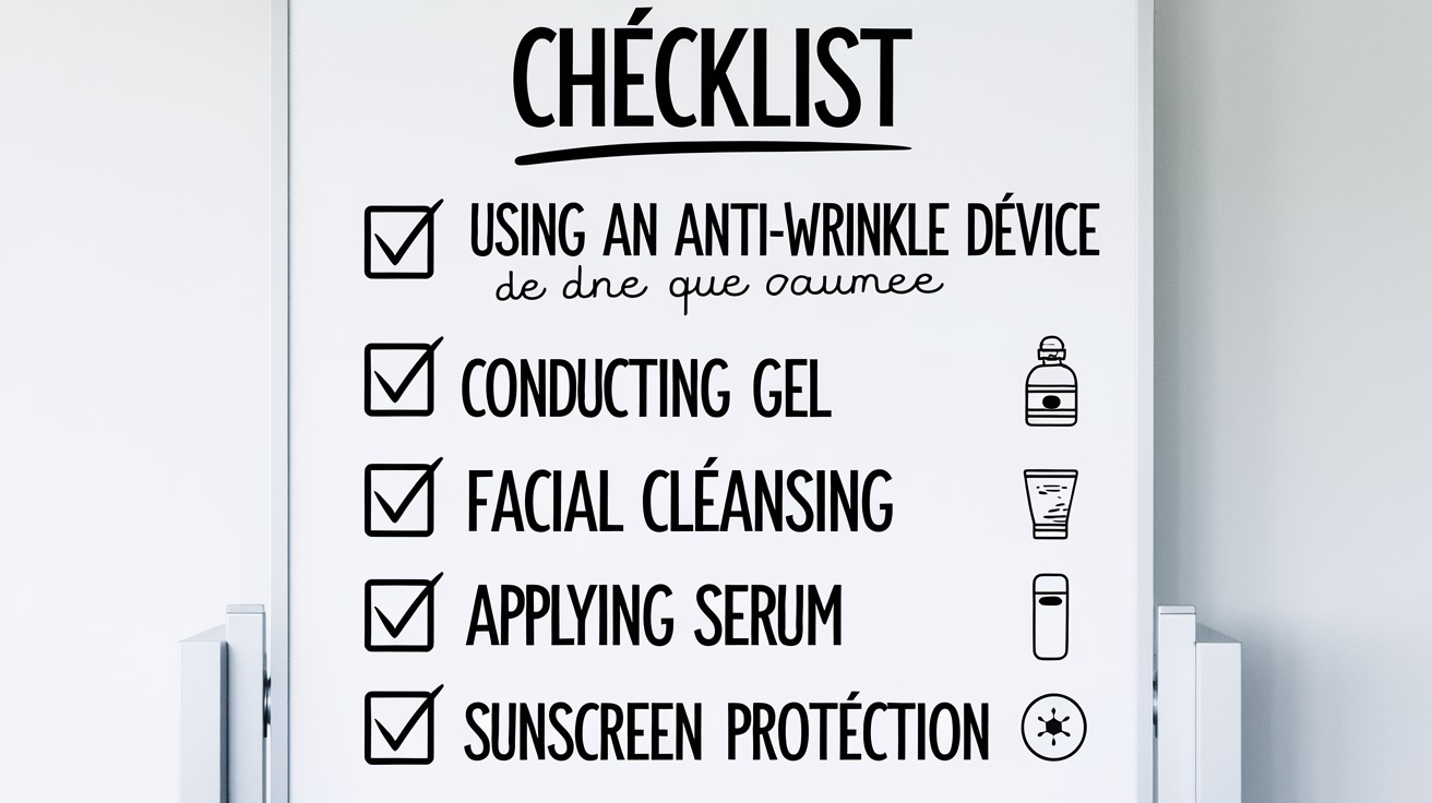 Checklist routine beauté avec appareil anti-rides