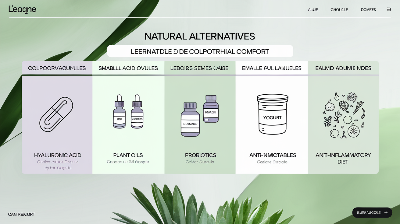 Tableau comparatif alternatives naturelles confort vaginal