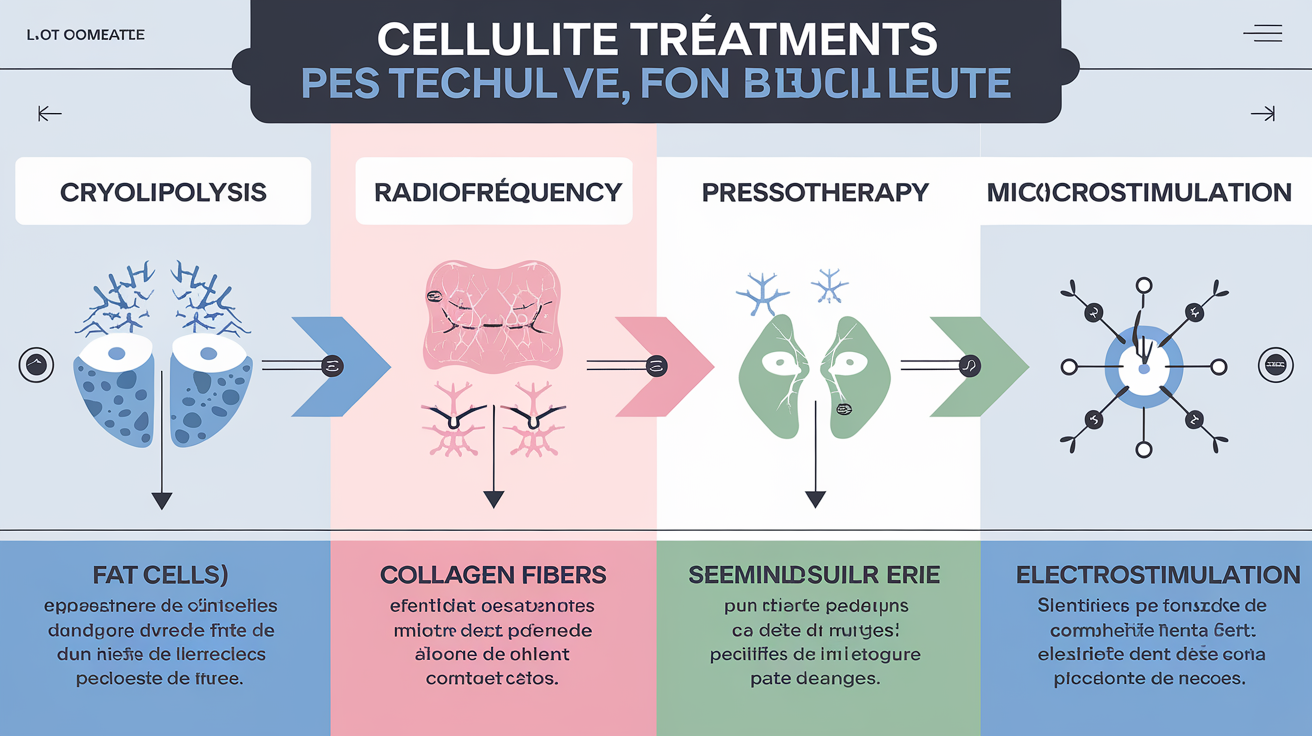 Comparatif : effets cryolipolyse, radiofréquence, pressothérapie, électrostimulation sur la cellulite