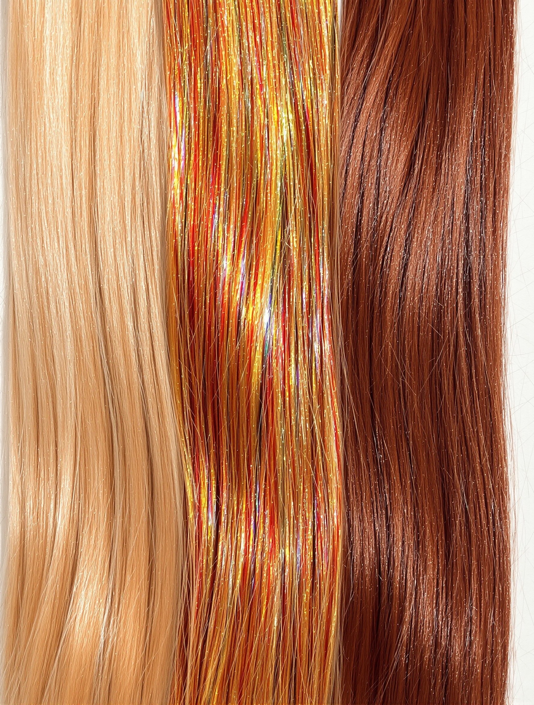 Comparatif macro reflets henné auburn blond châtain brun naturel