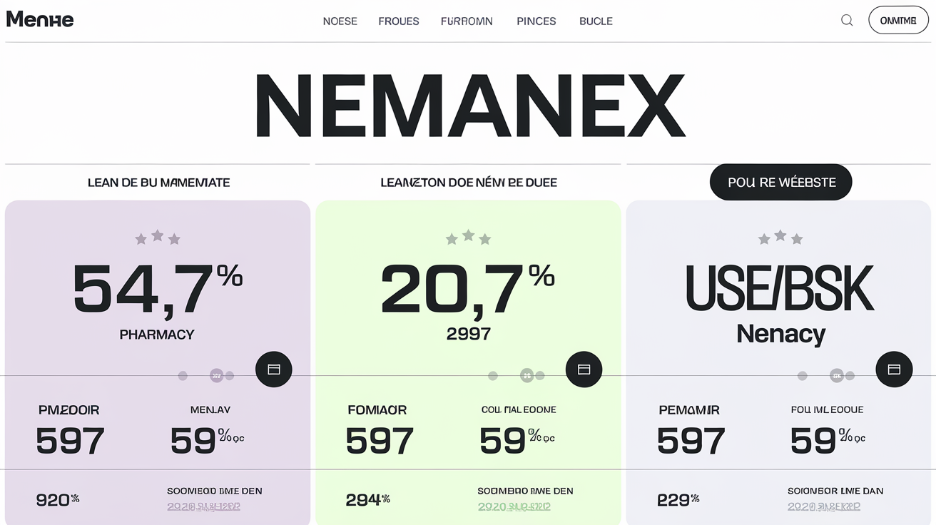 Comparatif visuel des prix Nemanex selon les points de vente.