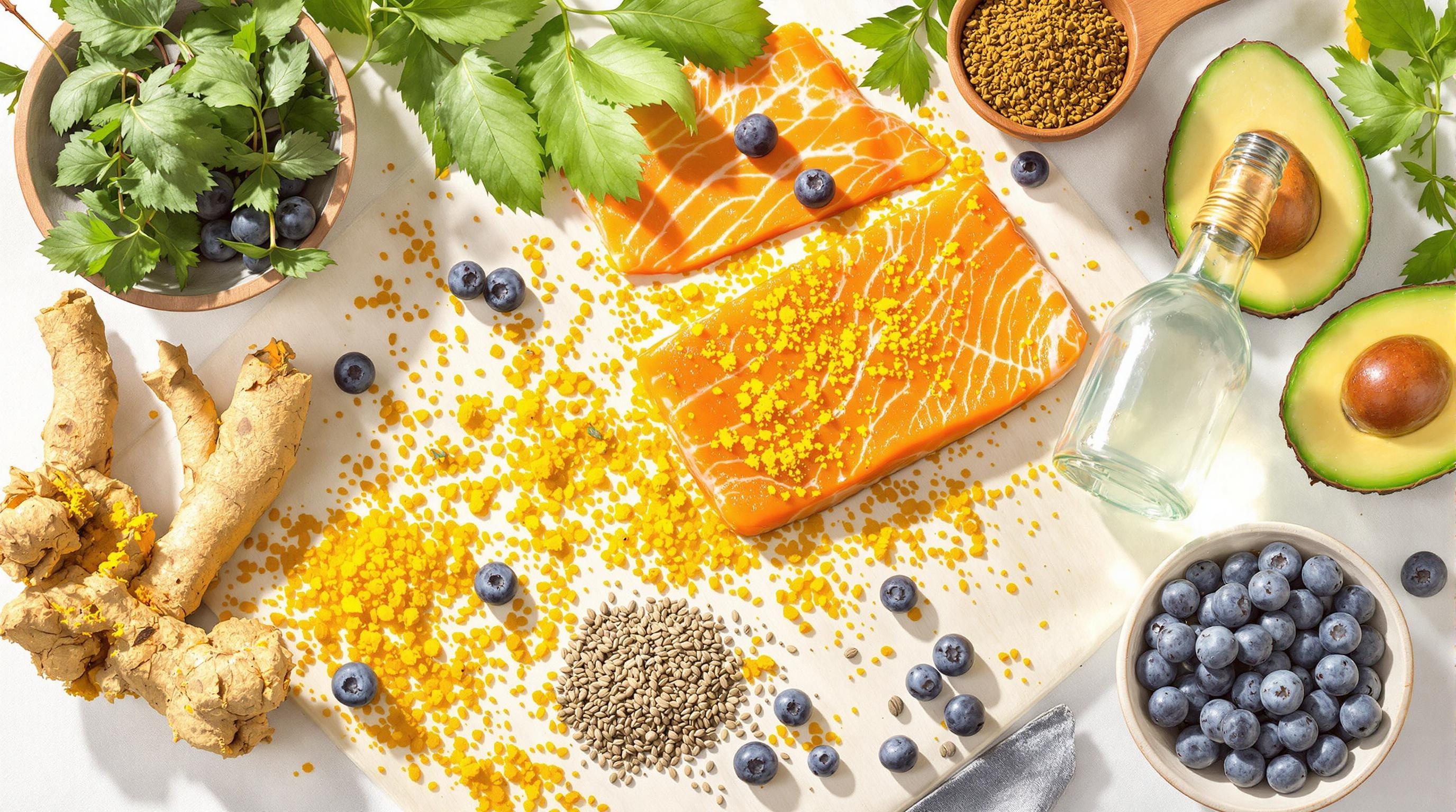 Aliments anti-inflammatoires pour les fascias : curcuma, oméga-3