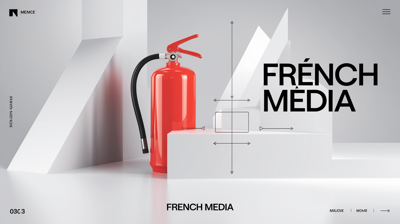 Comparaison visuelle entre extincteur rouge vif (urgence/Tanganil) et système de prévention incendie (prévoyance/Betaserc).