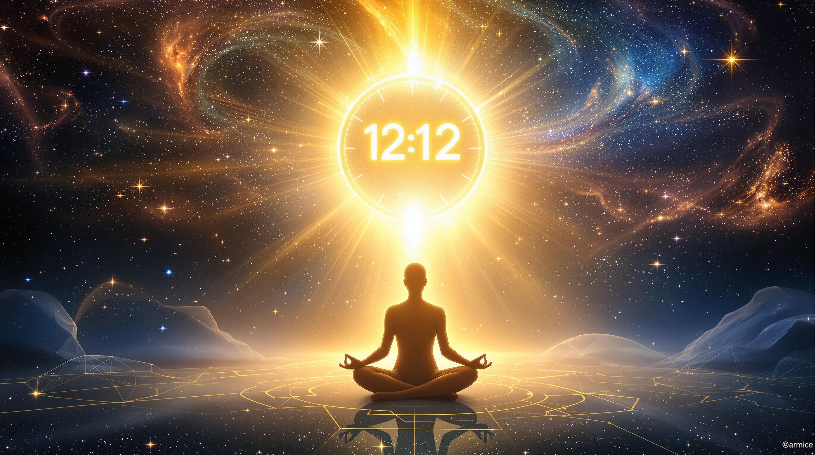 L'heure miroir 12h12, symbole d'ouverture de conscience et de connexion universelle.