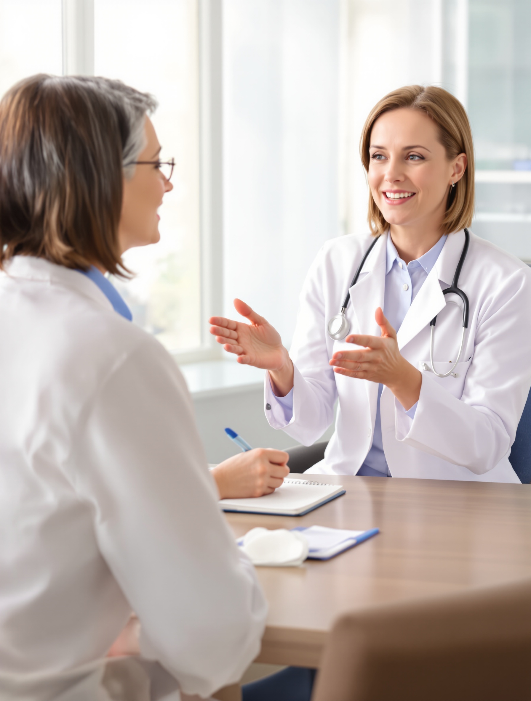 Consultation médicale spécialisée pour l'incontinence : illustration montrant dialogue rassurant et diagnostic précis.