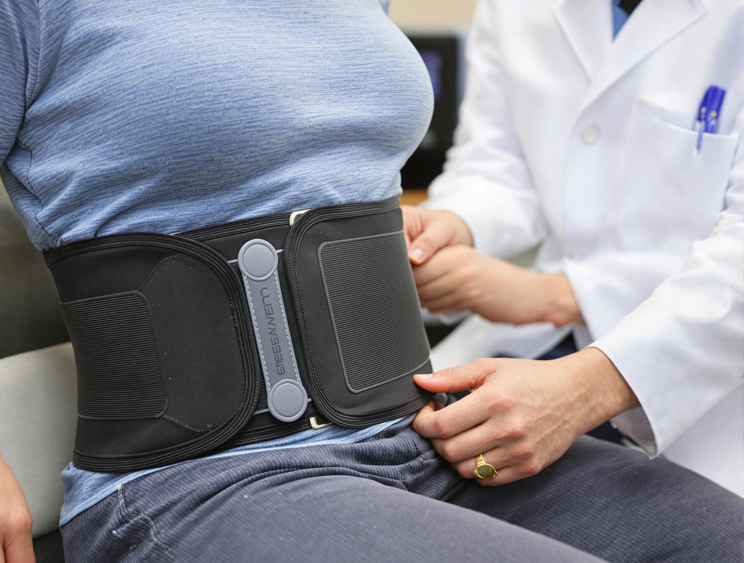 Ajustement professionnel d'une ceinture lombaire