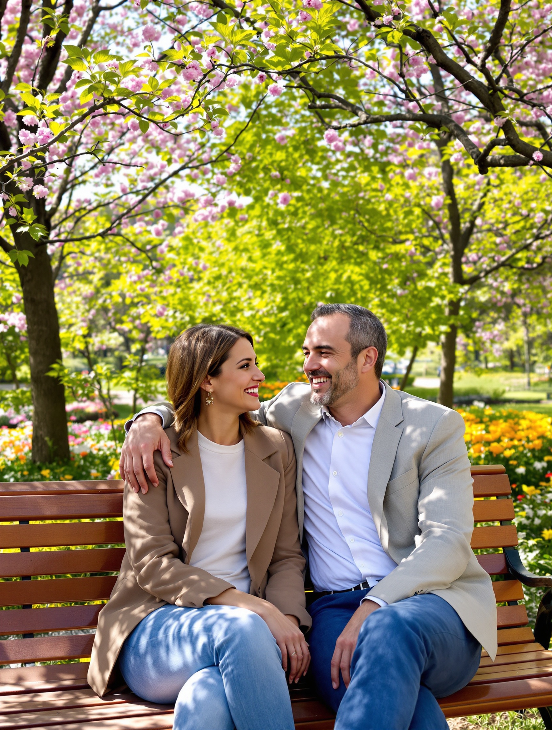 Couple complice, atmosphère de renouveau et séduction mutuelle