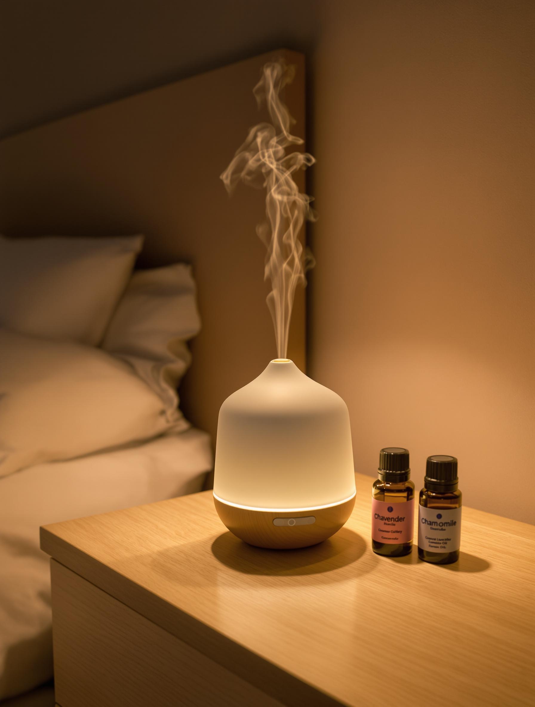 Diffuseur d'huiles essentielles à la lavande et camomille pour une atmosphère relaxante