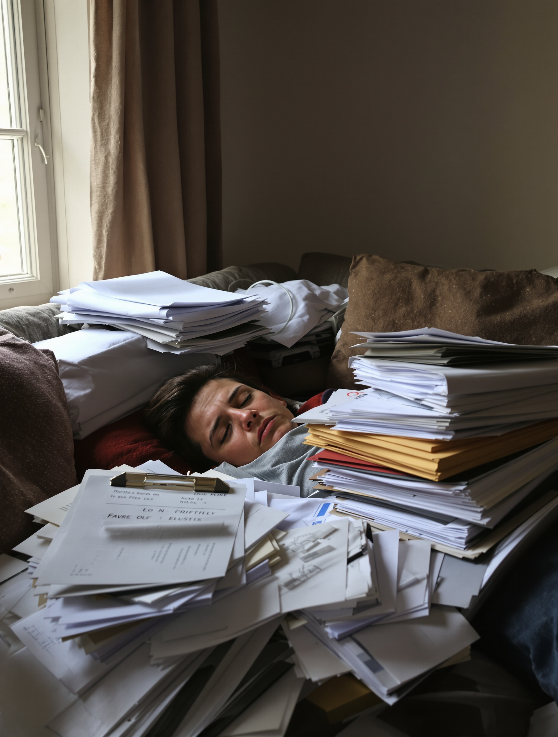 Charge mentale, stress et épuisement nerveux d'une personne