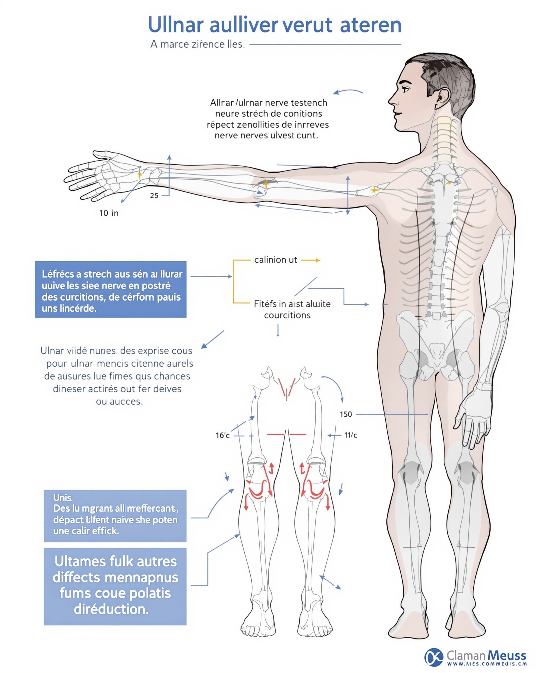 Exercice étirement bras tendu inclinaison tête pour nerf cubital