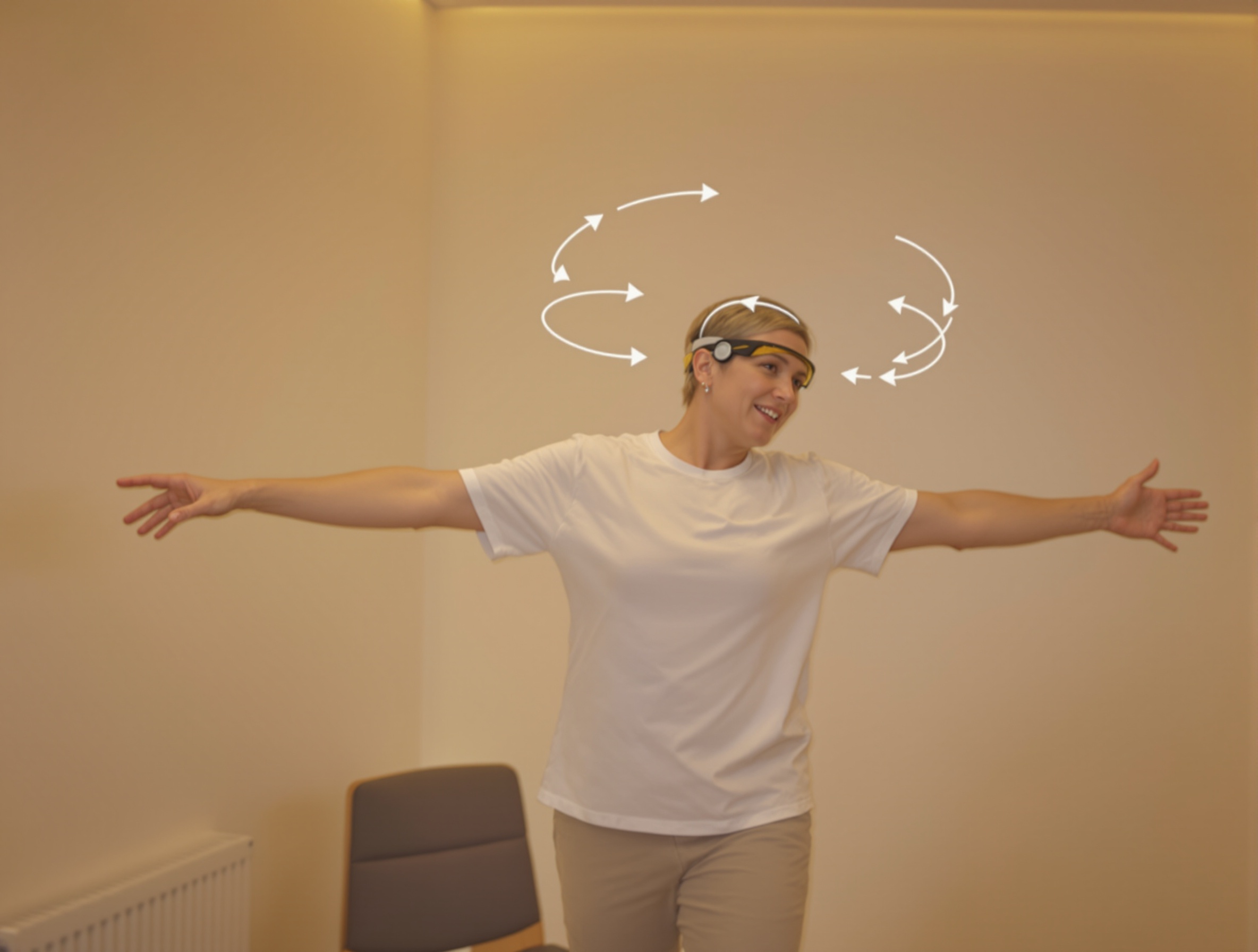 Exercice rééducation vestibulaire tête mouvement oui-non adulte chez lui