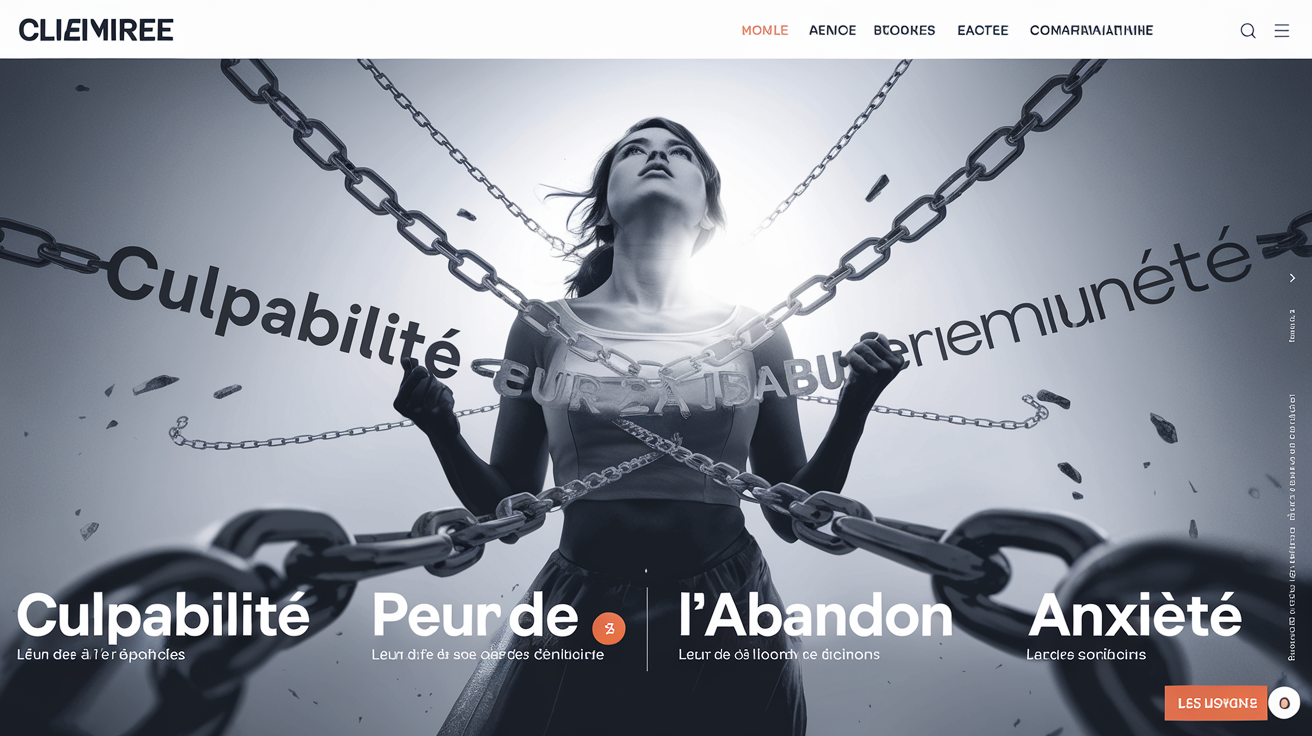 Chaînes symbolisant la culpabilité, la peur de l'abandon et l'émancipation d'une femme
