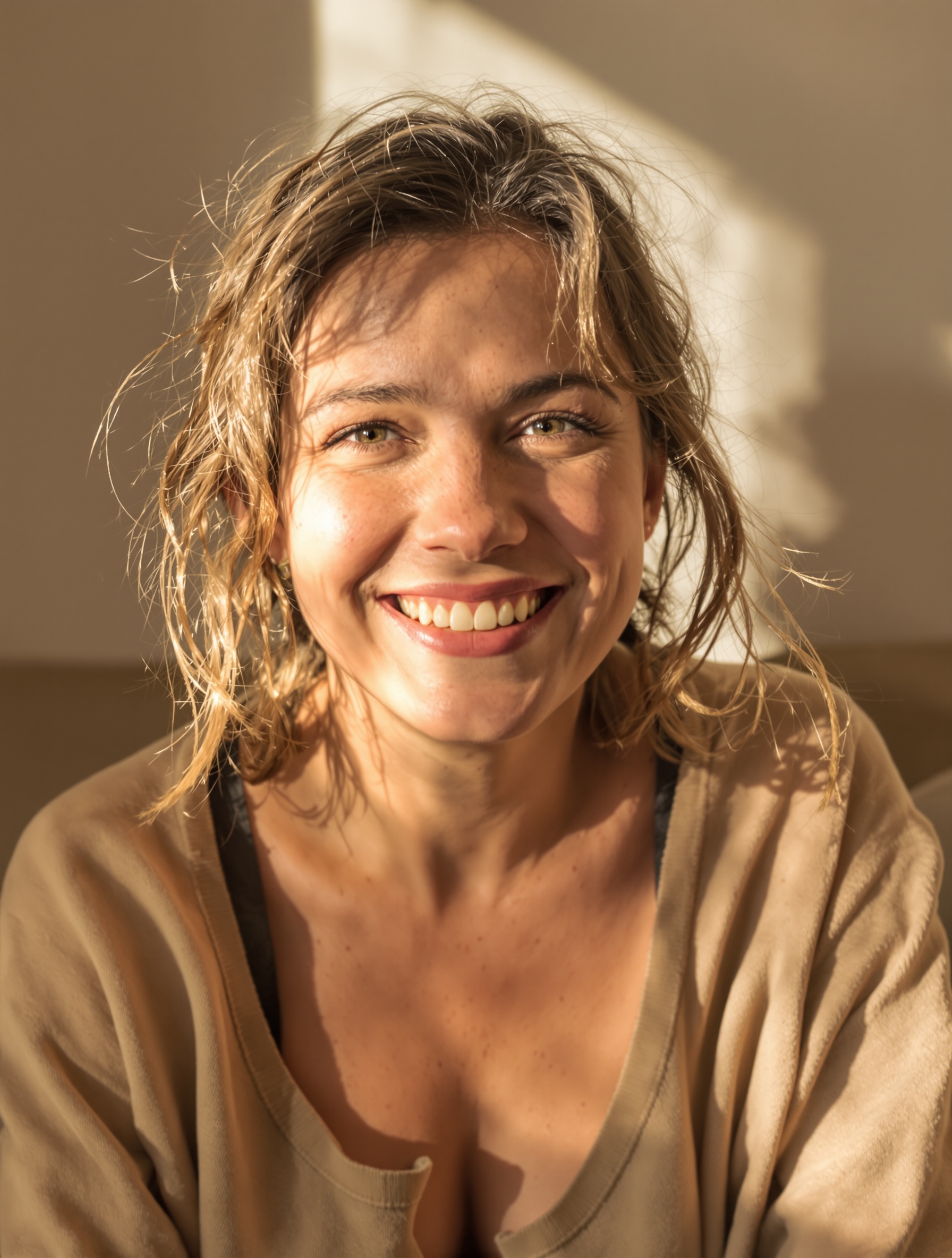 Femme sereine symbolisant la confiance retrouvée après técarthérapie