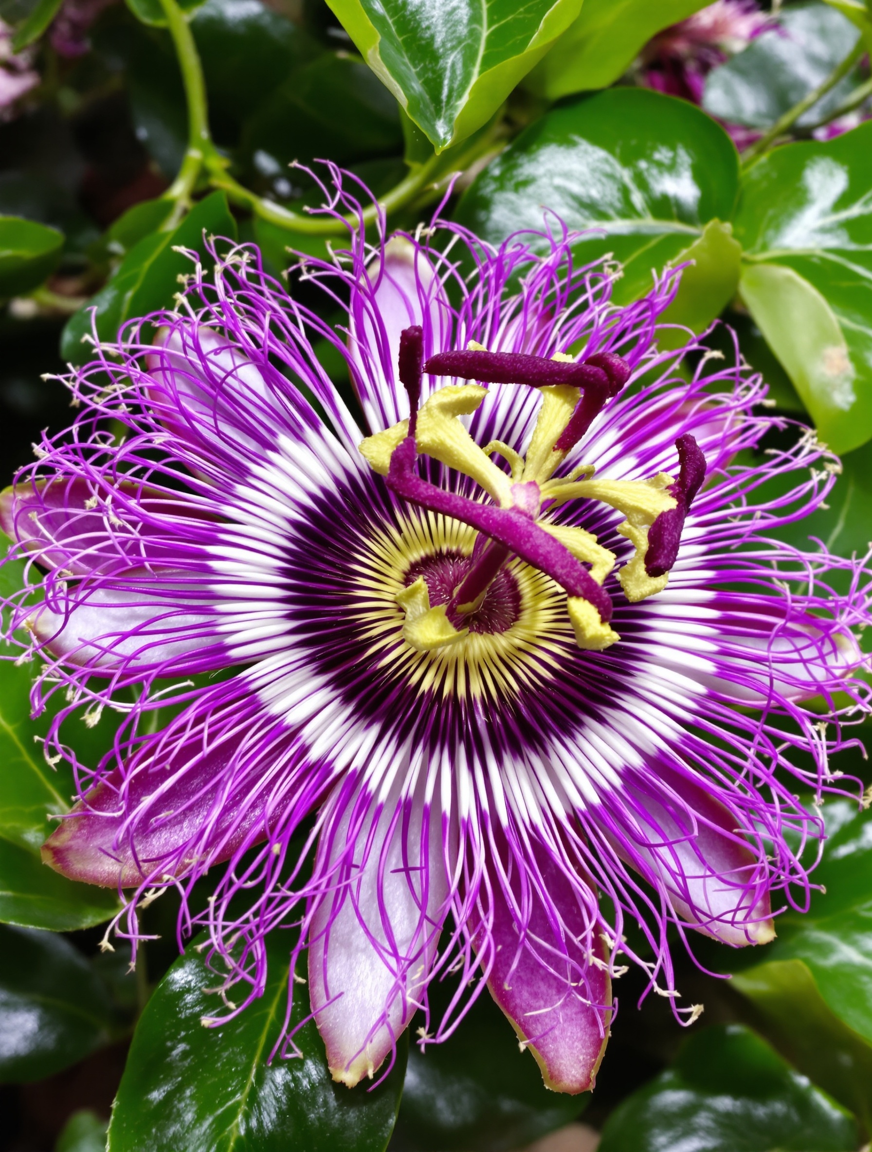 Fleur de Passiflore incarnata dans son environnement naturel