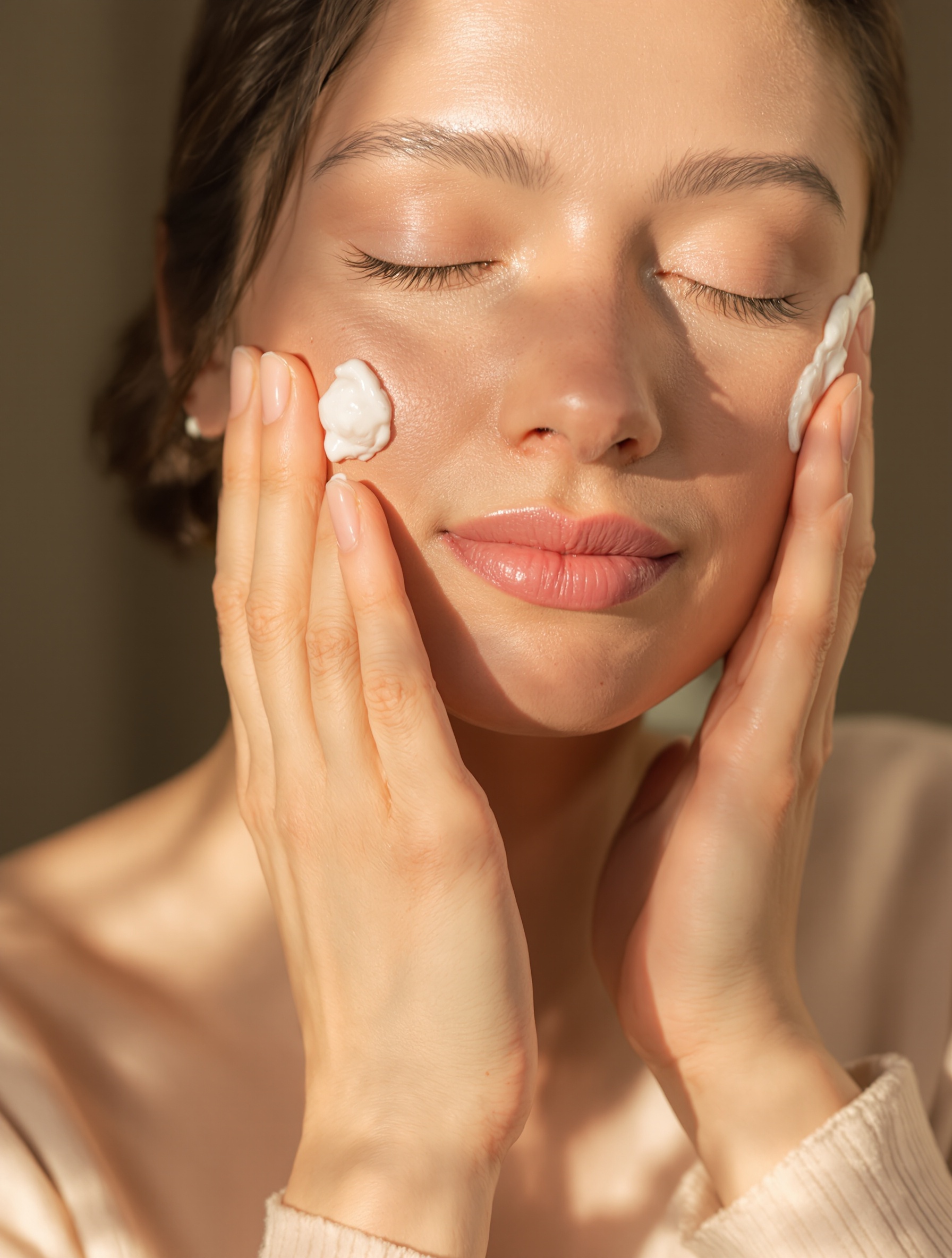 Application de crème hydratante pour une peau saine et lumineuse