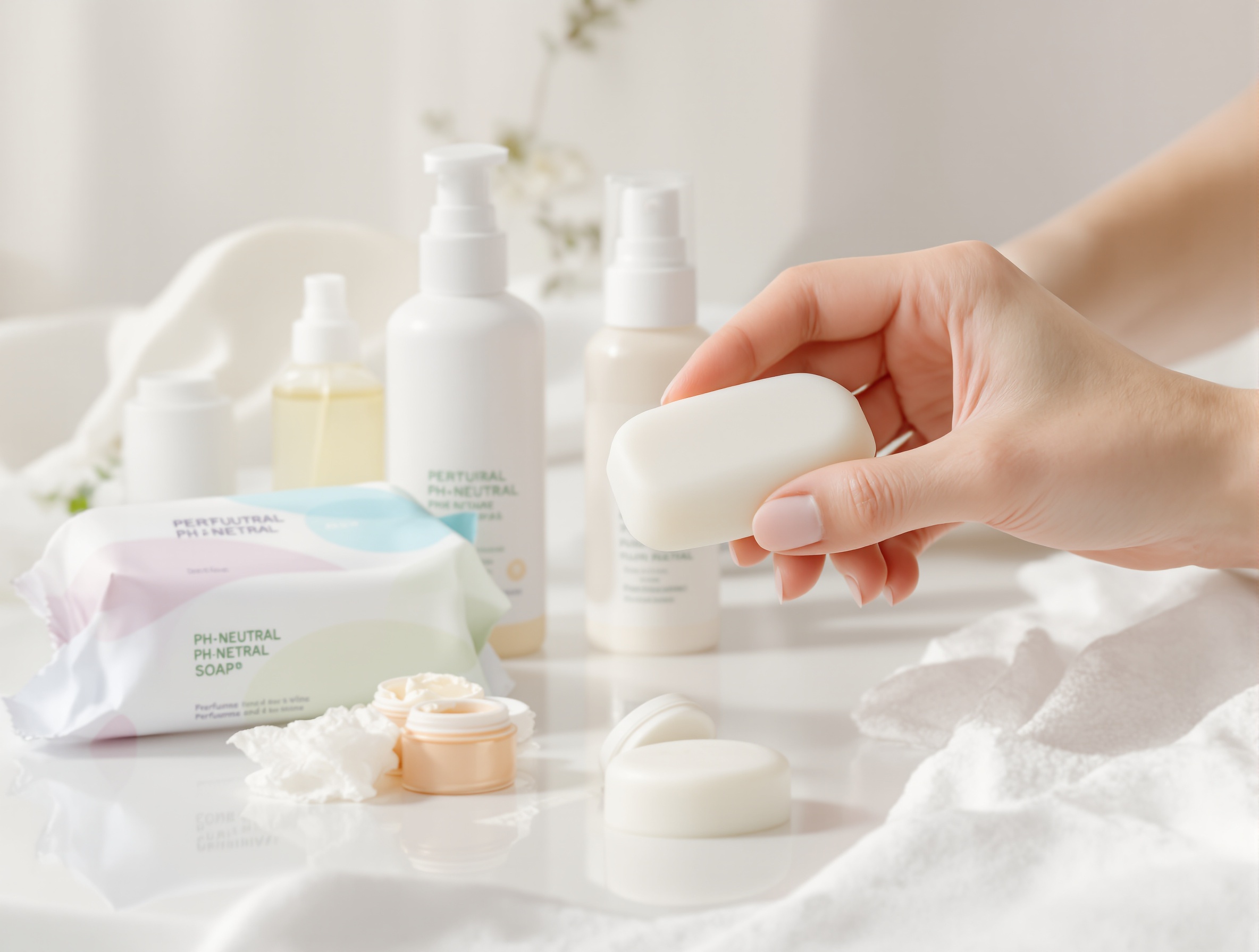 Hygiène intime avec savon doux pour prévenir les infections urinaires