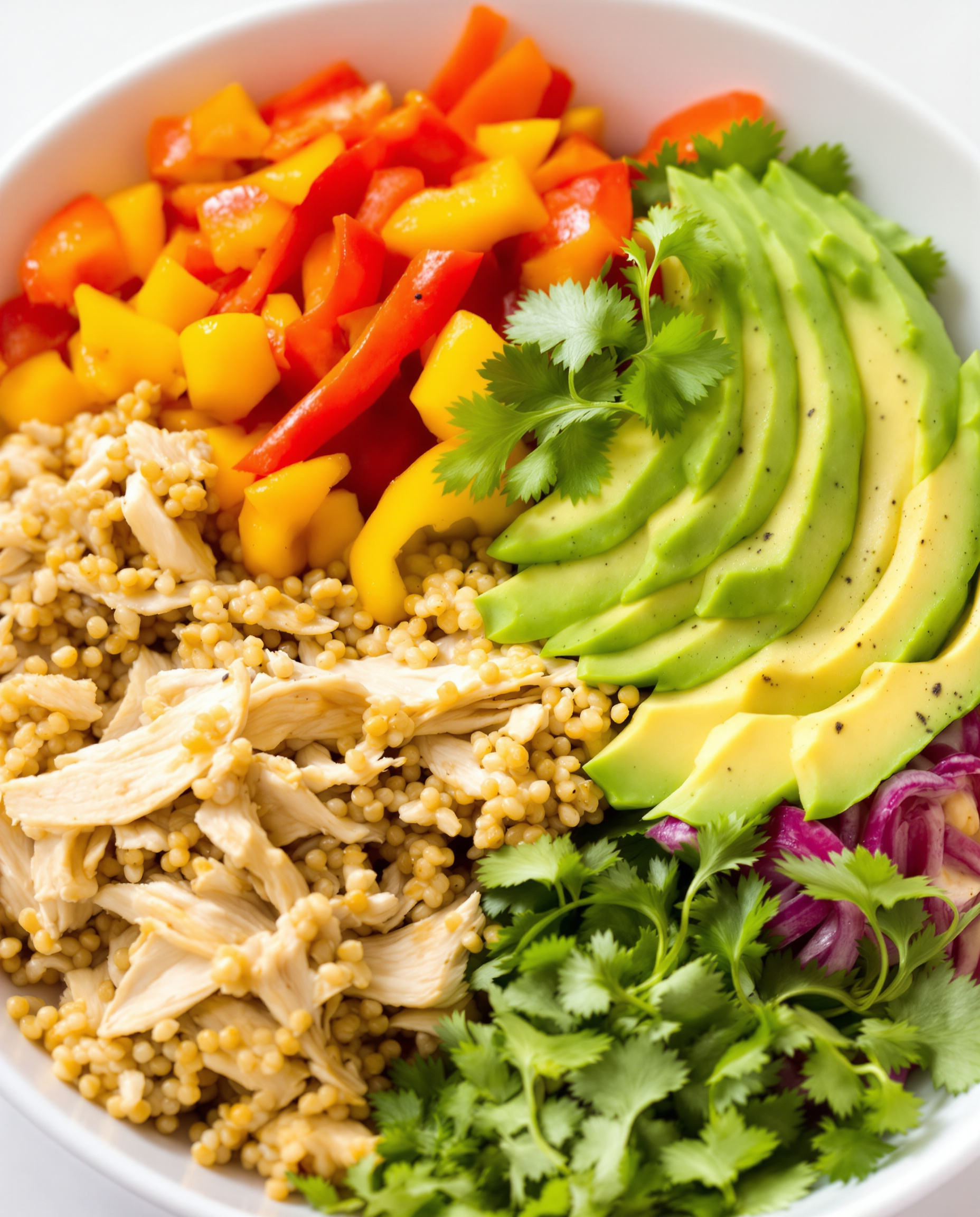 Mexican bowl coloré issu du batch cooking.