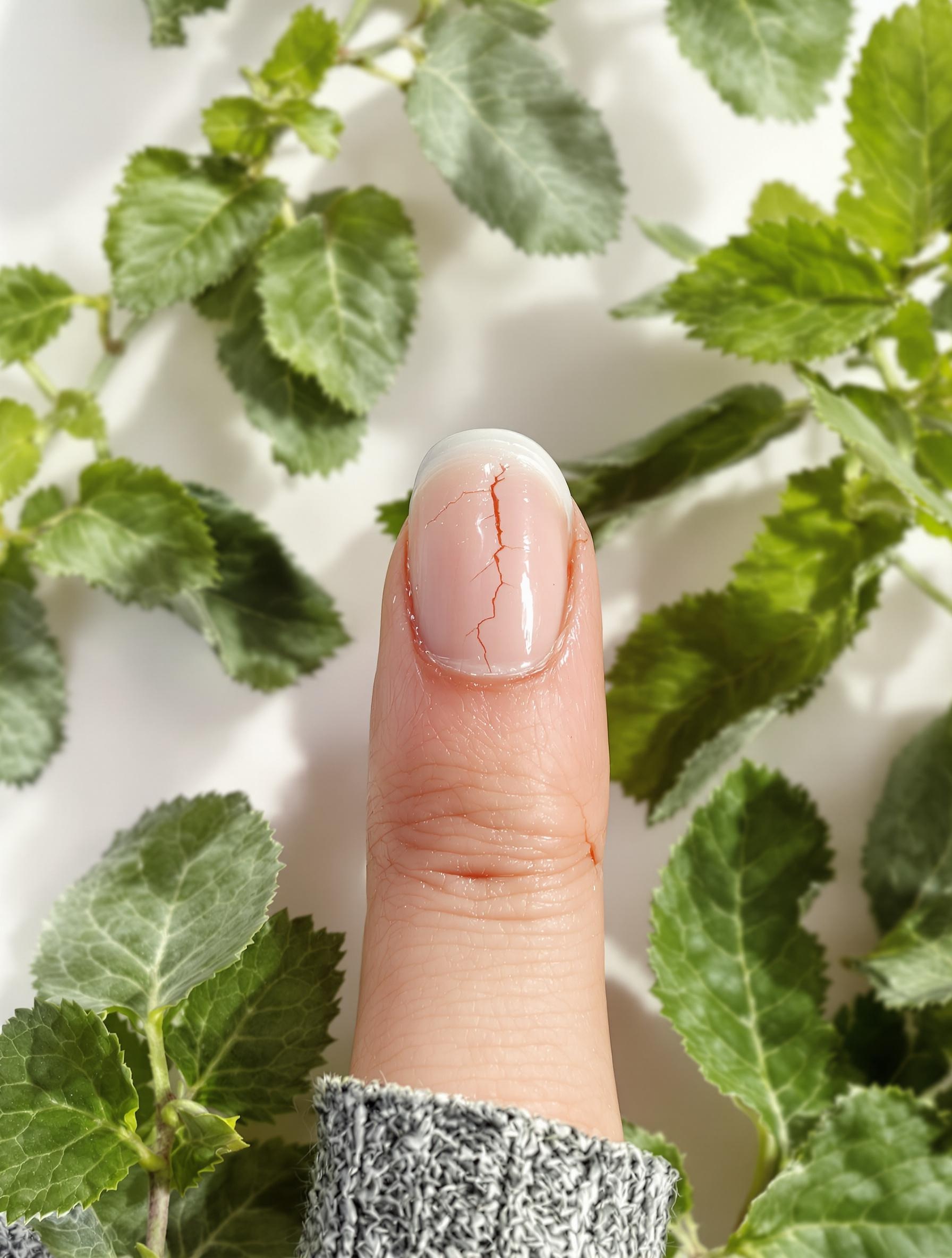 Ongles cassants et solutions naturelles illustrées par plantes et huiles essentielles