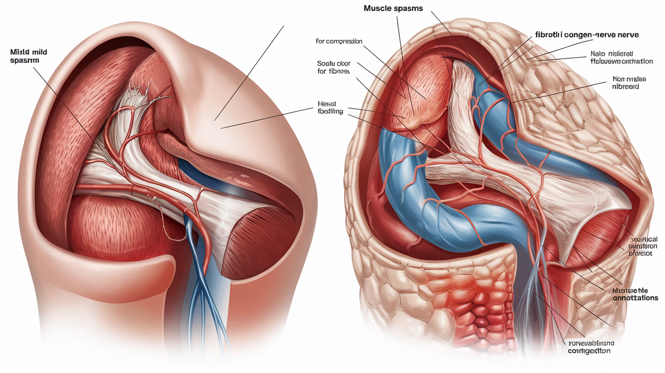 Illustration compression piriforme nerf sciatique inflammation