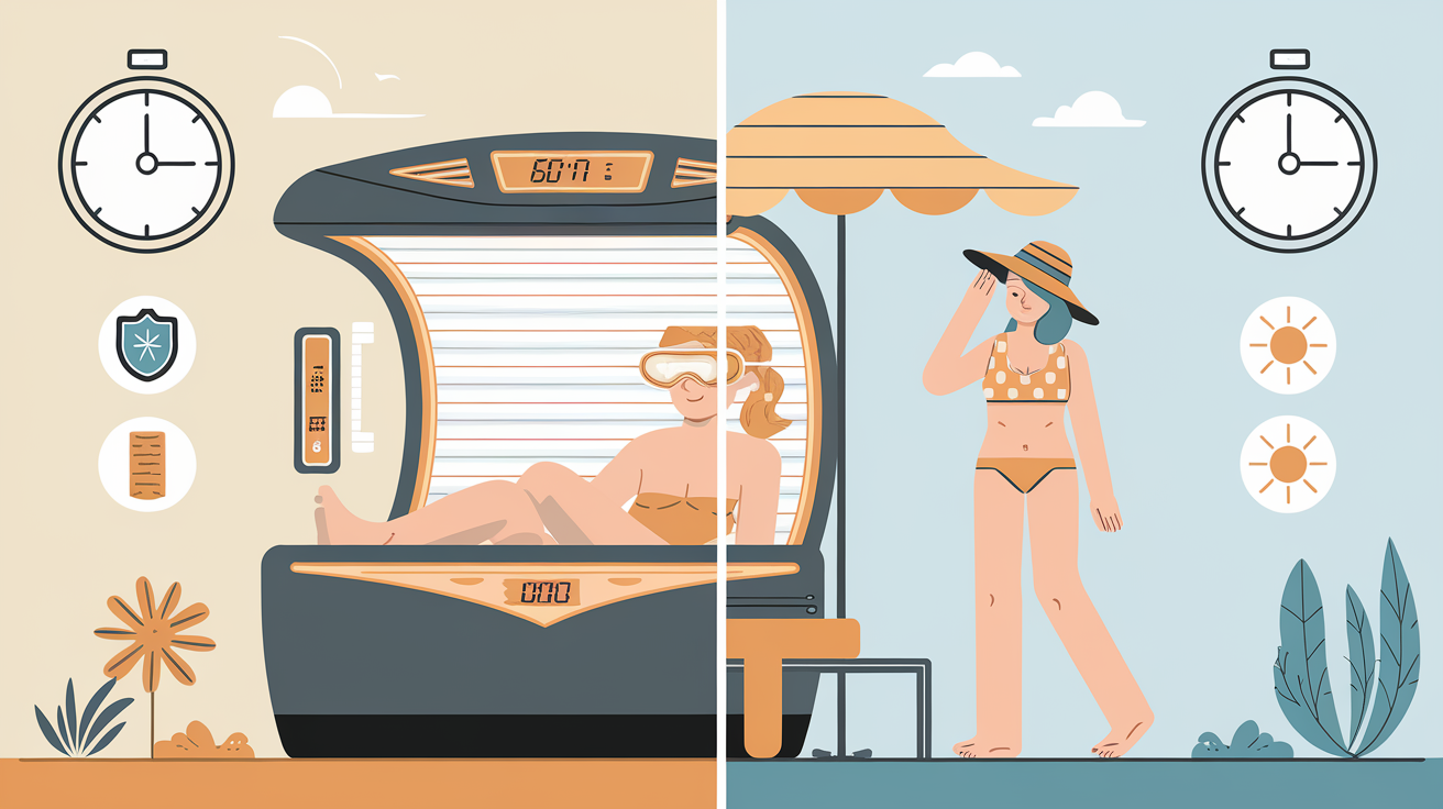 Comparatif entre cabine UV et exposition solaire