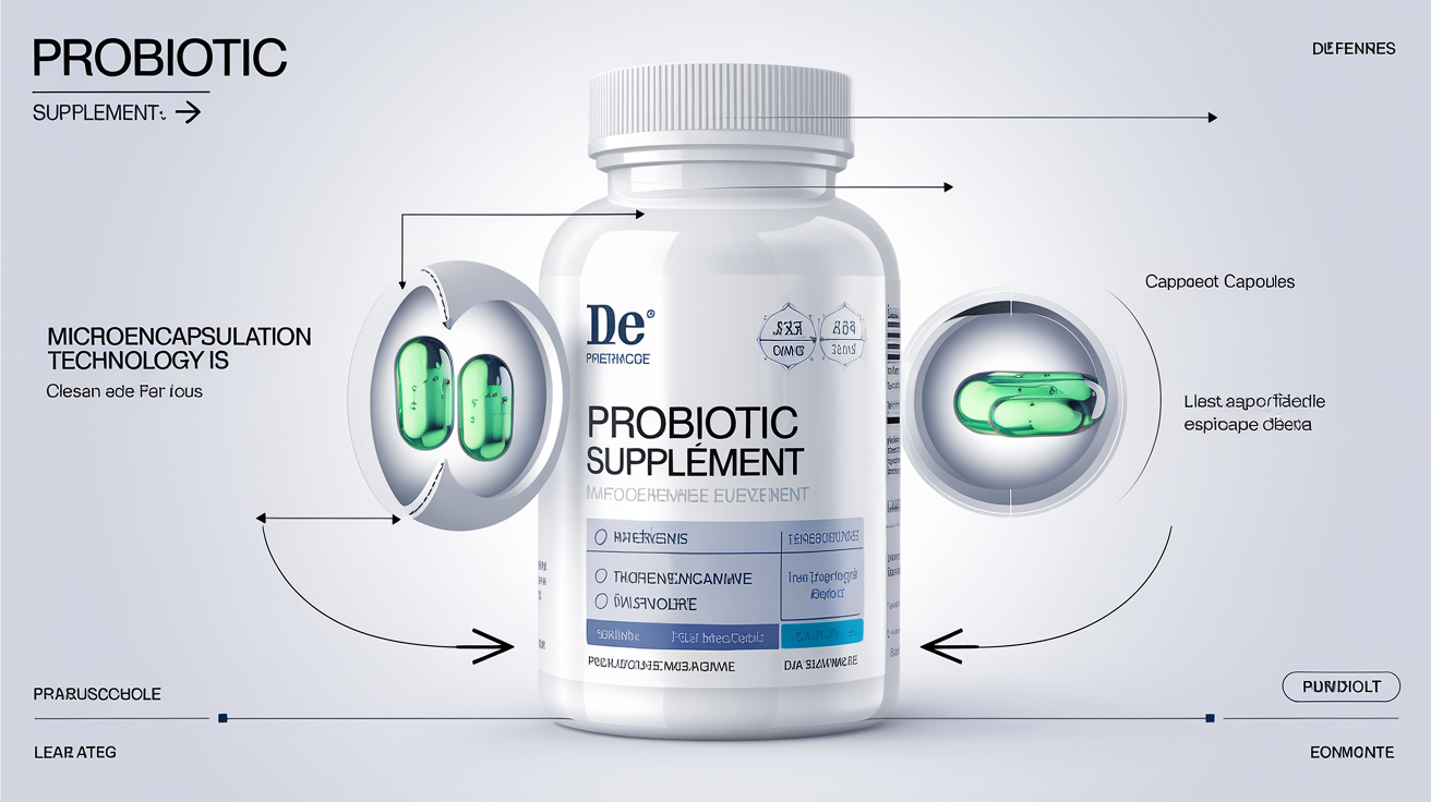 Flacon complément probiotique microencapsulé traçabilité