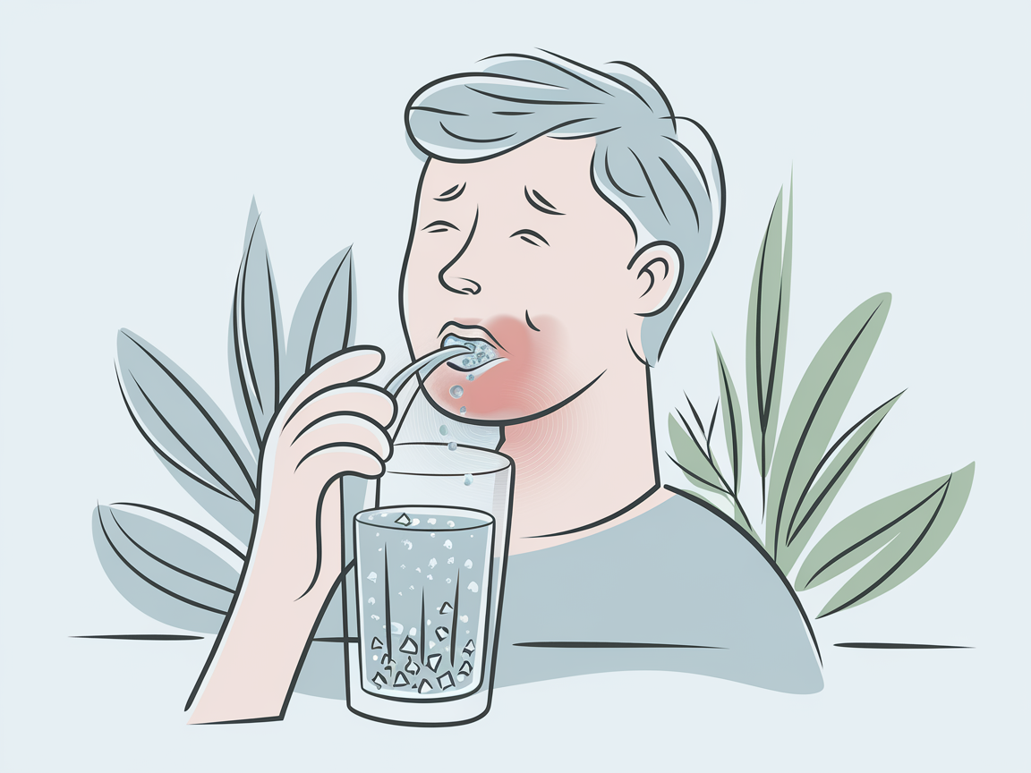 Gargarisme eau salée angine illustration soulagement gorge