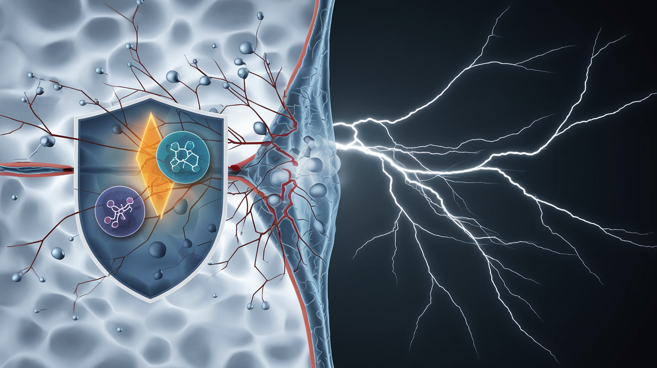 Magnésium et calcium : bouclier vs éclairs sur une membrane nerveuse