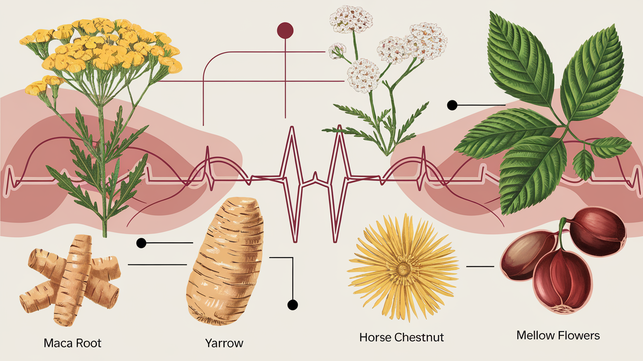 Plantes médicinales pour l'équilibre hormonal féminin : maca, achillée, marron d’inde