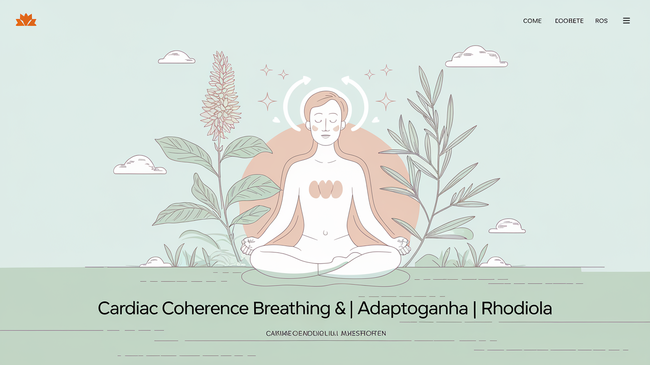 Illustration de la respiration en cohérence cardiaque et des plantes adaptogènes