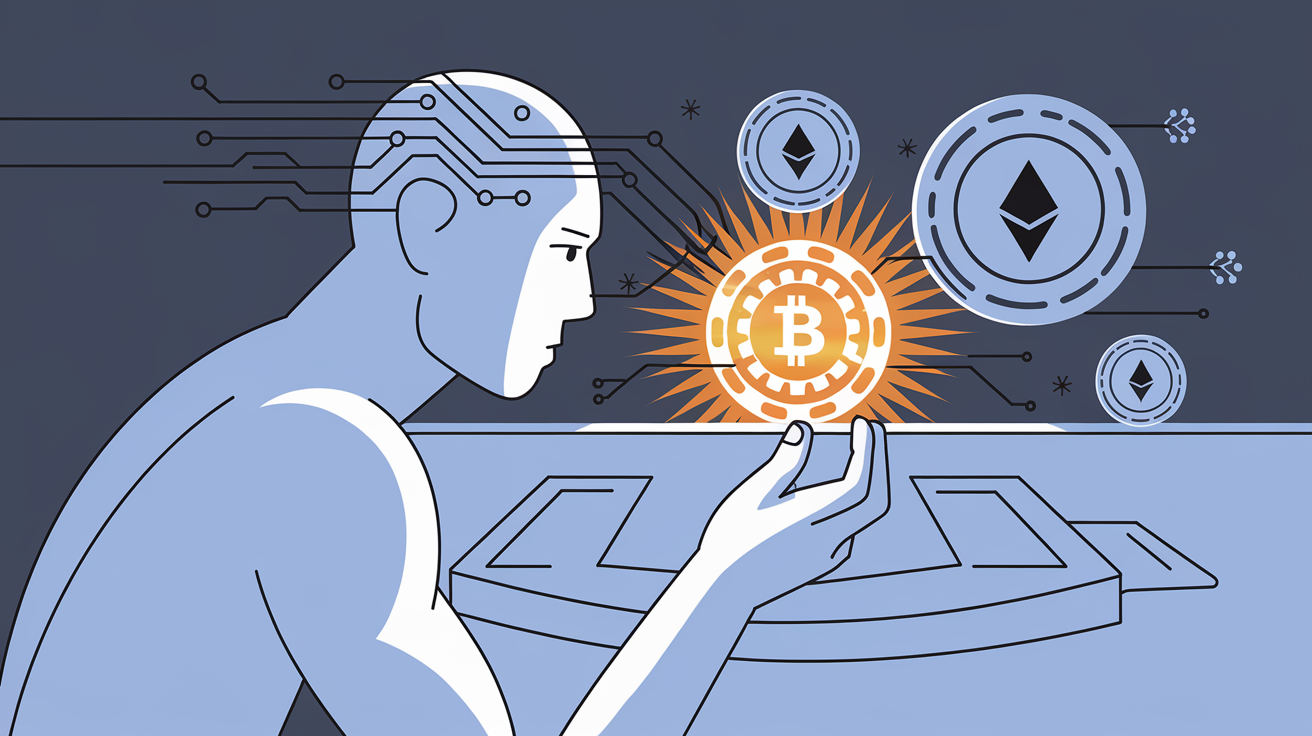 Silhouette humaine gardant son esprit clair face à la tentation crypto-casino