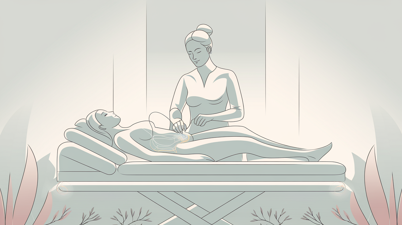 Schéma séance tecarthérapie femme douleur pelvienne