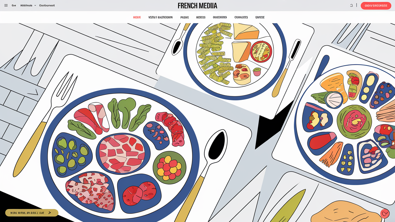 Trois assiettes contrastées : omnivore variée, végétarienne monotone et colorée, illustrant que tout régime peut être ou non diversifié.