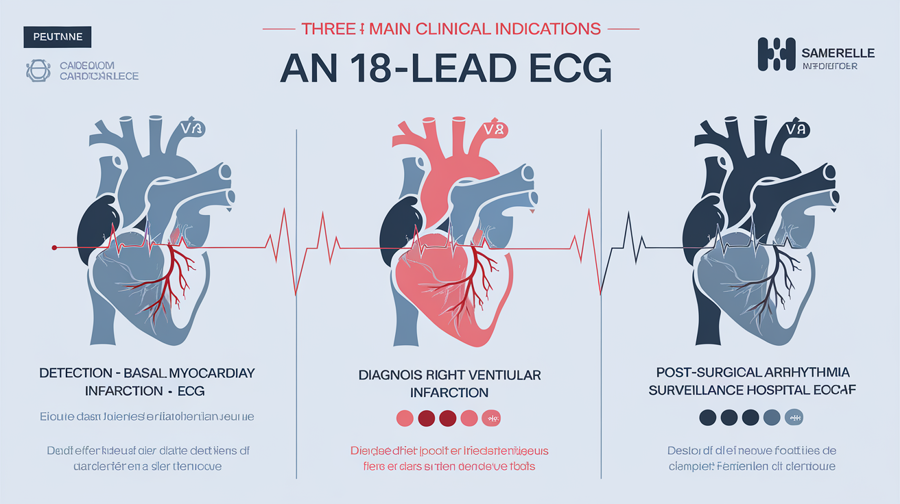 Infographie des indications pour l’ECG à 18 dérivations