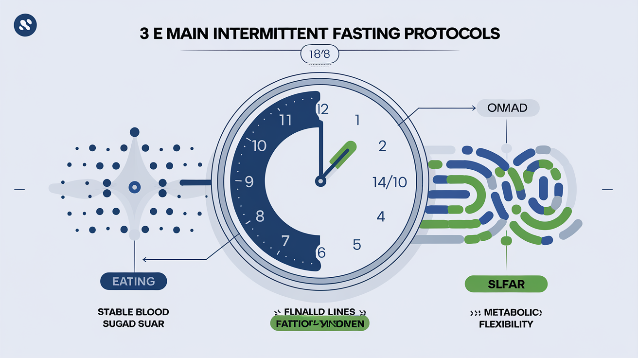 Infographie comparant protocoles de jeûne intermittent