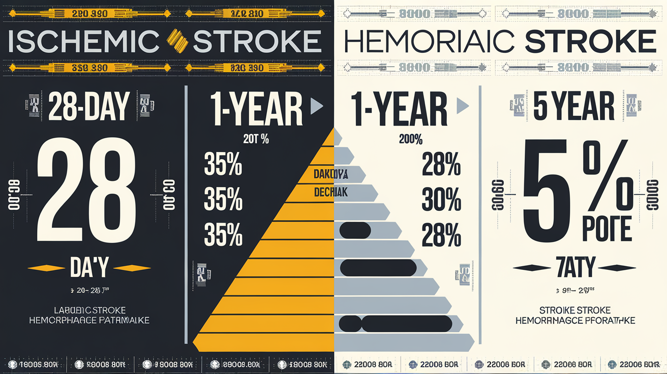 Comparaison taux de survie AVC ischémique vs hémorragique
