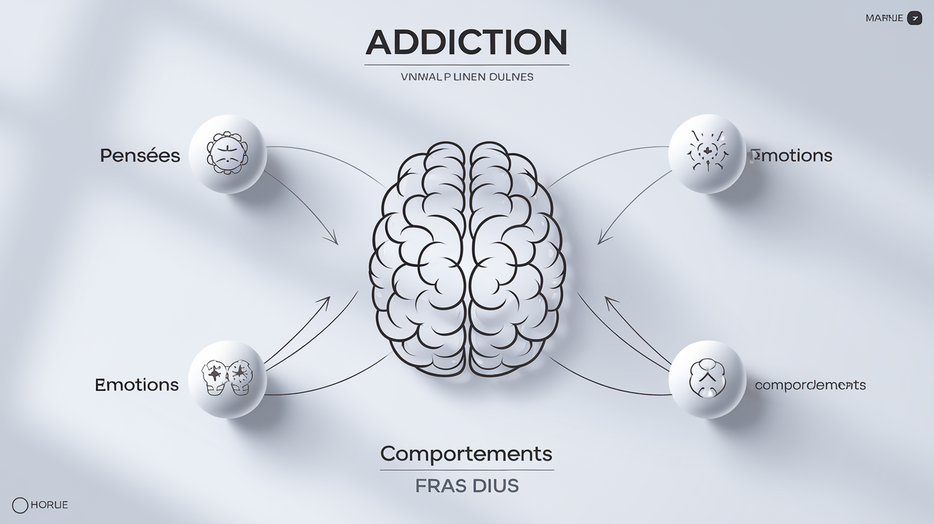 Symbolique connexion pensée-émotion-comportement en TCC addiction