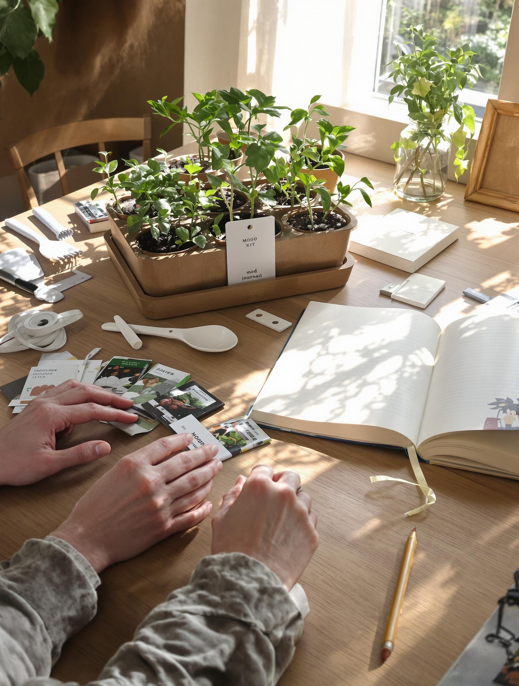 Kit de potager thérapeutique maison avec carnet d’humeur